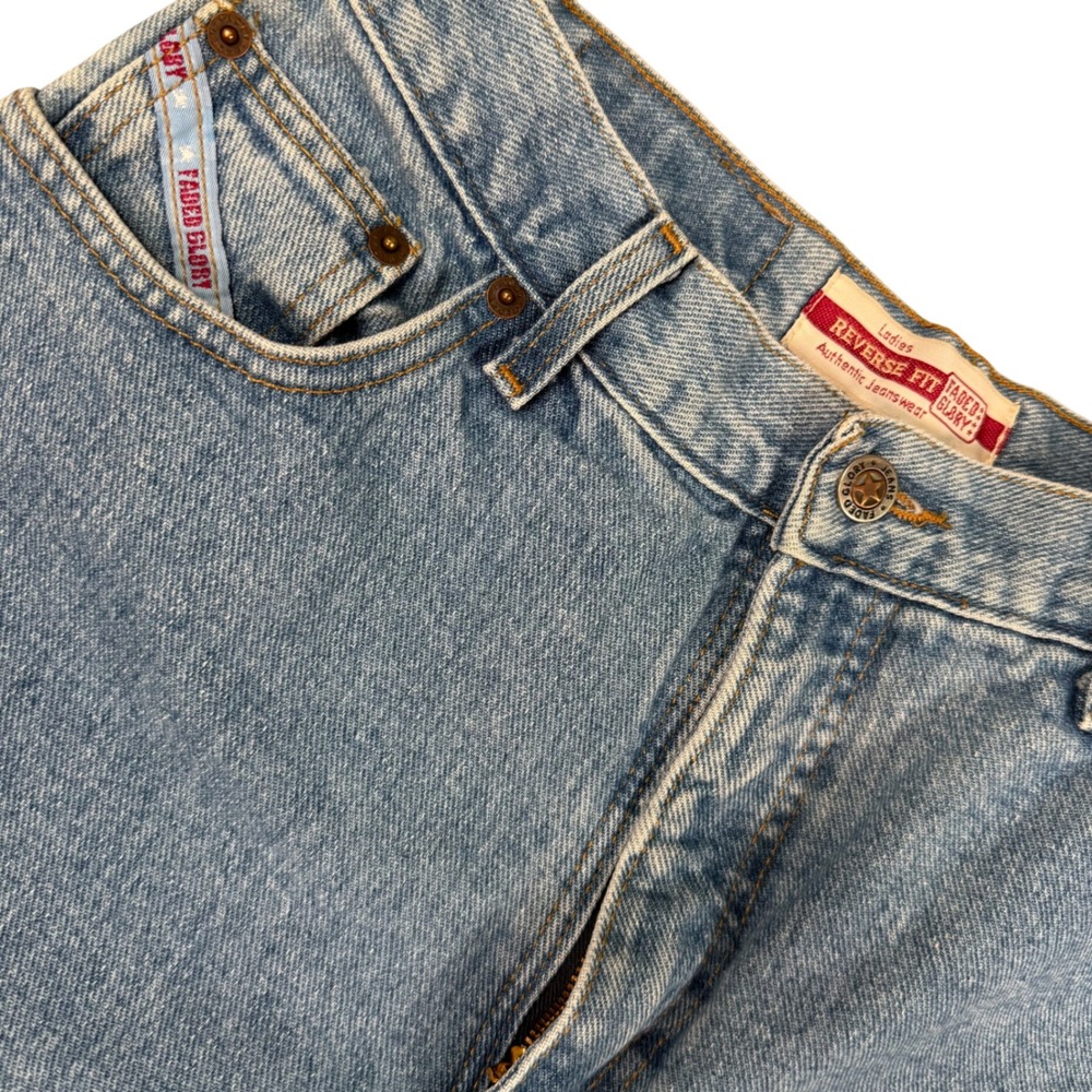 VTG 90s Faded‎ Glory High Waisted Mom Jeans Sz 12 S Reverse Fit Tapered 27x27
